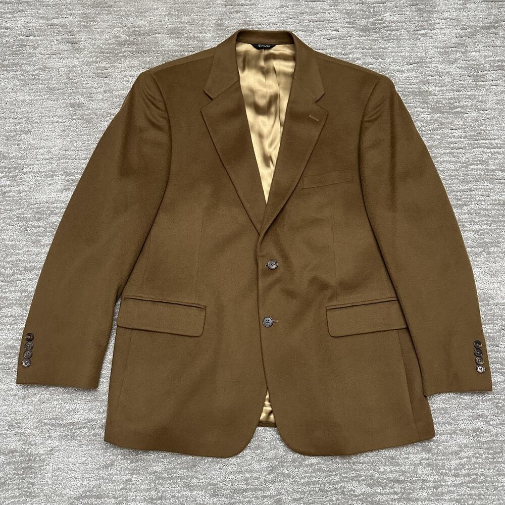 Haspel Sport Coat Mens 44R Brown 100% Cashmere Blazer Jacket Two Button Formal